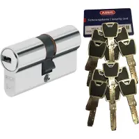 ABUS XP20S Doppelzylinder Länge (a/b) 30/40mm (c=70mm) mit Sicherungskarte und 10 Schlüssel mit Design-Clip, Not-u. Gefahrenfunktion und SKG** Bohrschutz