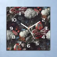 Coloray Deko Glasuhr Wanduhr 30x30 Blumenstrauß Malerei Quarz Küchenuhr Bürouhr