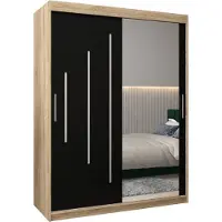 MEBLE KRYSPOL Kleiderschrank, Schiebetürenschrank Schlafzimmer, Schrank mit Spiegel YORK 2 150 cm