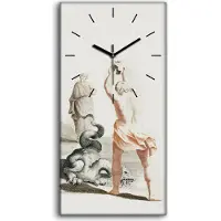 Coloray Wanduhr Bürouhr Leinwand Bild 30x60 Malerei Antike Abstrakte Menschen Kunst - schwarze Hände