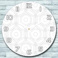 Coloray Wanduhr aus Glas Rund fi 30 Subtile Kreise Quarz Deko Schlafzimmer Büro