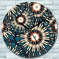 Coloray Wanduhr aus Glas Rund fi 30 Mandala Vintage Quarz Deko Schlafzimmer Büro