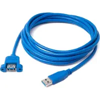 System-S USB 3.0 Kabel 3 m Typ A Stecker zu Buchse Schraube in Blau