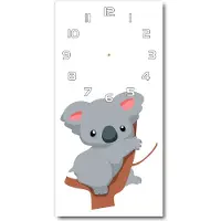 Tulup Wanduhr aus Glas – 30x60 cm - Glasbild - Glasuhr - Gehärtetes Glas -Panda auf dem Baum