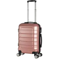 Cahoon Hartschalenkoffer Handgepäck Trolley / S - 55x39x20 cm / Reisekoffer Bordtrolley 4-Rollen / 201 - Farbe: rose-gold