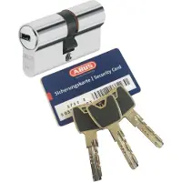 ABUS XP20S Doppelzylinder Länge (a/b) 28/34mm (c=62mm) mit Sicherungskarte und 3 Schlüssel mit Design-Clip, Not-u. Gefahrenfunktion und SKG** Bohrschutz