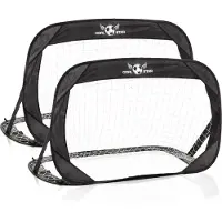 Goods & Gadgets Goal Star Popup Fußballtor 2er Set – Faltbare Tore für Garten & Park, Pop-Up Fußballtore inkl. Heringe, 213x152x76 cm, Kinder & Erwachsene
