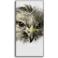 Coloray Wanduhr Bürouhr Leinwand Bild 30x60 Gemälde Zeichnung Tier Vogel Kunst - weiße Hände