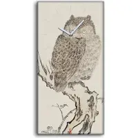 Coloray Leinwand Wanduhr Wandkunst Uhr 30x60 Malerei Zweig Tiere Vögel Eule Vögel Kunst - weiße Hände