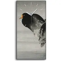 Coloray Leinwand Wanduhr Wandkunst Uhr 30x60 Malerei Asiatische Tier Vögel Wasser Kunst - weiße Hände
