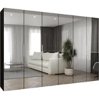 MEBLE KRYSPOL , Kleiderschrank, Schrank 300 cmx202x52, Schwarz, Kaschmir