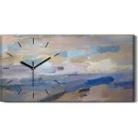 Coloray Wohnzimmer-Bild Leinwand Uhr Geräuschlos 60x30 Malerei Abstrakte Kunst - schwarze Hände