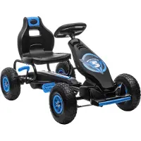 HOMCOM Skelter - Kinderfahrzeug - Blau/Schwarz - 121L x 58W x 61H cm