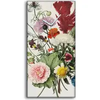 Coloray Wohnzimmer-Bild Leinwand Uhr Geräuschlos 30x60 Gemälde Blumen Pflanzen Kunst - weiße Hände