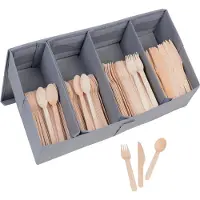 Gräwe Einwegbesteckset aus Holz 600-tlg., für 200 Personen, inkl. Besteckbox