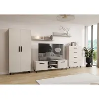 Per la vita Wohnwand Nord 2 , Modern Schrankwand, Wohnzimmerschrank mit Fernsehtisch, Sideboard und Wandregal, Kleiderschrank Kaschmir, Wohnzimmer