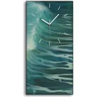 Coloray Dekor Leinwand Uhr Wandbilder Geräuschlos 30x60 Malerei Ozean Meer Wellen Kunst - weiße Hände