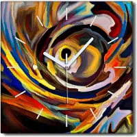 Coloray Uhr auf Leinwand 30x30 cm Wand Uhr Dekoration Wohnzimmer Segeltuch weiße Zeiger -Abstraktion Kunstkunst