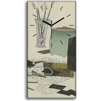 Coloray Leinwand Wanduhr Wandkunst Uhr Geräuschlos 30x60 Malerei Abstrakte Kunst - schwarze Hände
