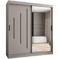 MEBLE KRYSPOL Kryspol - - Kleiderschrank mit Spiegel, 180x200x62cm, 2 Tür, RUBINO Y2 180 Kaschmir