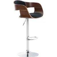 CLP Barhocker Kingston Stoff drehbar und stufenlos verstellbar | Farbe walnuss/schwarz