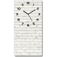 Tulup Wanduhr aus Glas – 30x60 cm - Glasbild - Glasuhr - Gehärtetes Glas -Backsteinmauer