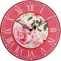 Abc HOME | Wanduhr Rosen | Quarzuhrwerk | batteriebetrieben | 30 cm Ø