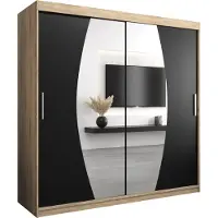 MEBLE KRYSPOL Kleiderschrank, Schiebetürenschrank Schlafzimmer, Schrank mit Spiegel ELYPSE 200 cm