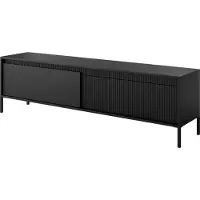 Masseno TV-Schrank SENSATO 187,1 cm Fernsehschrank mit 2 Türen TV-Lowboard für Wohnzimmer Modern 187,1x39,5x53,4 cm Schwarz / Schwarz