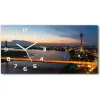 Tulup Wanduhr aus Glas – 60x30 cm - Glasbild - Glasuhr - Gehärtetes Glas - weisse-zeiger - Düsseldorf Deutschland