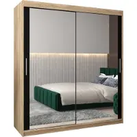 MEBLE KRYSPOL Kleiderschrank, Schiebetürenschrank Schlafzimmer, Schrank mit Spiegel TOKYO 3 180 cm
