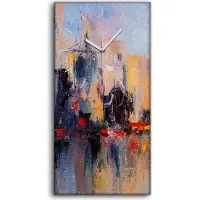 Coloray Küche Wohnzimmer Wand Leinwand Uhr 30x60 Ölgemälde Abstrakte Kunst Stadt - weiße Hände