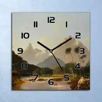Coloray Wanduhr Echt-Glas-Küchenuhr Paradies Vintage Quarz Lautlos 30x30 Deko Bilder