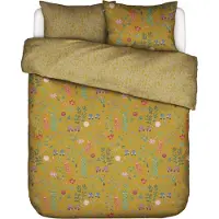 Essenza Bettwäsche Marigold Flower Ochre Bio-Baumwollsatin-155 x 220 cm