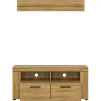 Lomadox TV Kombination, Fernsehschrank und Wandboard, in Grandson Eiche Nb. CARIATI-129, B/H/T ca. 128/165/41 cm