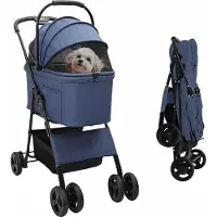 vidaXL Möbel Faltbarer Haustierwagen Blau 81 x 47 x 99 cm Oxford Stoff - Fahrradanhänger 42012434