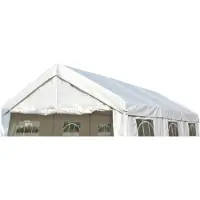 Degamo Dachplane Zeltplane Zeltdach Ersatzdach für Zelt PALMA 3x6 Meter, PE weiss 180g/m², incl. Spanngummis