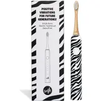 Smyle | Zebra | Schallzahnbürste für Zahnpflege | Nur 3x jährlich aufladen | 5 Modi & Drucksensor