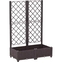 CHILLROI Hochbeet mit Rankhilfe, ca. 80 x 40 x 121/15 cm - Braun