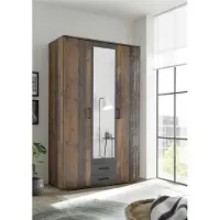 Möbelando Kleiderschrank Schlafzimmerschrank Drehtürenschrank Schrank Schlafen "Cilli I"