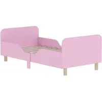 AIYAPLAY Kinderbett mit Rausfallschutz, Lattenrost, 140 x 70 cm Jugendbett Rosa