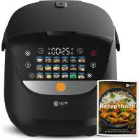 Balter Reiskocher, Multikocher 4L mit 18 Programmen & Warmhaltefunktion, Dampfgarer, Touch-Bedienfeld, Fuzzy-Logic, Premium-Topf, Klein, Schwarz