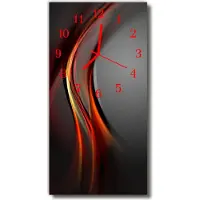 Tulup Glasuhr Wanduhr Küchenuhr Echt-Glas 30x60 Muster Mehrfarbig