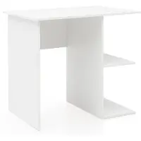 Wohnling Computertisch WL5.757 Weiß Schreibtisch 82 x 60 x 76 cm Kleiner Laptop PC Tisch Büro ohne Rollen Bürotisch mit Ablage Arbeitstisch Klein