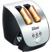 Zilan Schräg-Toaster | 2 Scheiben Toaster | Toaster | Schrägtoaster | Toastautomat | Röstautomat | 1000 Watt | Edelstahl-Gehäuse | Stufenlos einstellbar | INOX-Design |