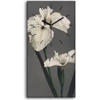 Coloray Wanduhr Uhr Wandbild Leinwand Geräuschlos 30x60 Gemälde Blumen Pflanzen Kunst - schwarze Hände