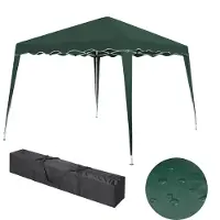 Talk-Point Faltpavillon 3x3m wasserdicht mit UV-Schutz & Tragetasche – Pop-Up Pavillon für Garten, Camping, Markt, Partyzelt, inkl. Zubehör - Grün