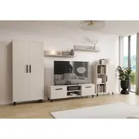 Per la vita Wohnwand Nord , Modern Schrankwand, Wohnzimmerschrank mit Fernsehtisch,Sideboard und Wandregal, Kleiderschrank Kaschmir, Wohnzimmer