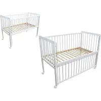 Micoland Kinderbett / Beistellbett / Babybett 2in1 120x60cm weiß