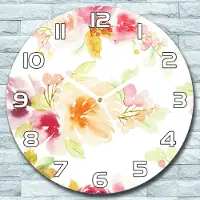 Coloray Wanduhr aus Glas Rund fi 30 Vintage Blumen Quarz Deko Wohnzimmer Büro